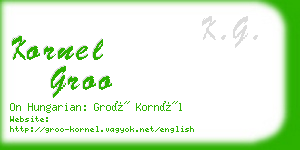 kornel groo business card